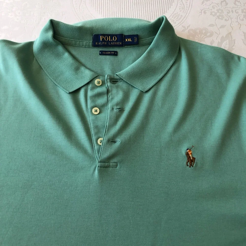 Polo by Ralph Lauren Men's Size XXL Sage Green Polo Shirt Classic-Fit Golf